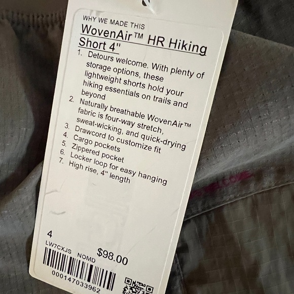 Lululemon WovenAir High-Rise Hiking Short 4" - Nomad SIZE 4 - Picture 4 of 8